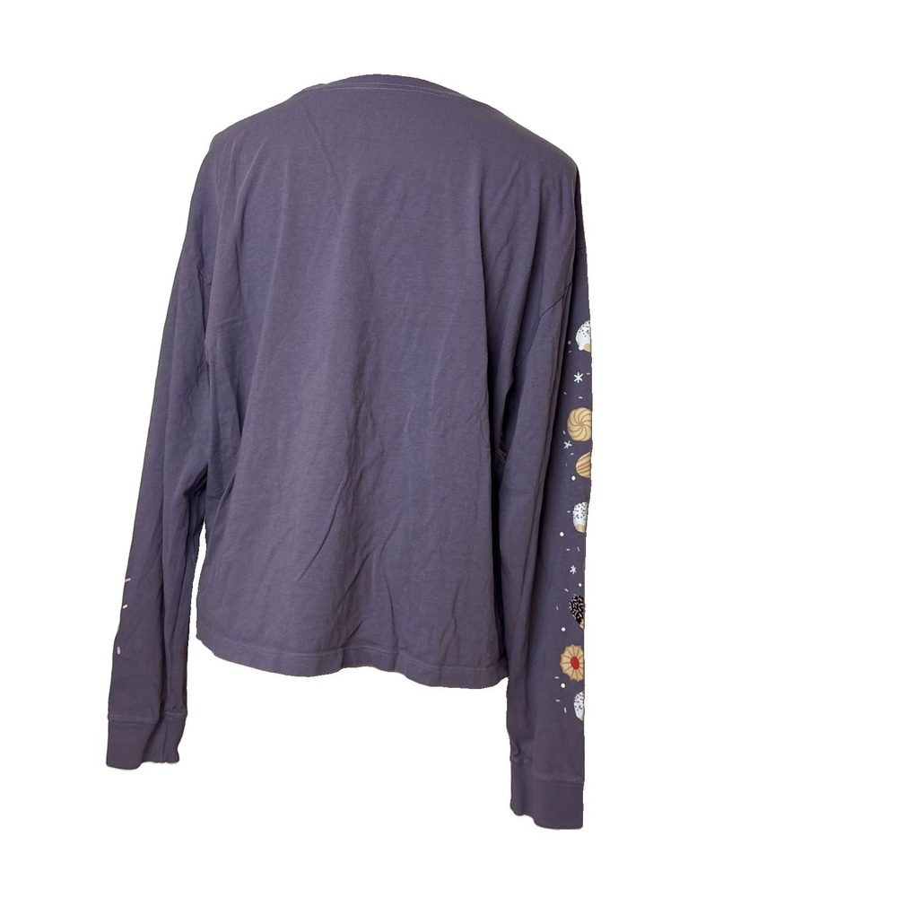 Life is Good Buon Natale Italian Christmas Cookies Long Slv Crusher Boxy Tee L - Picture 4 of 8
